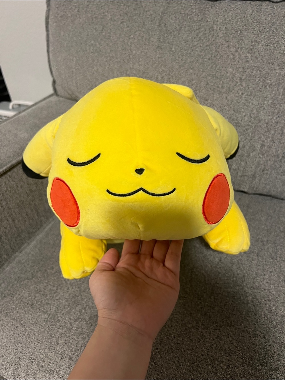 Yellow Pikachu-Style Plush Small Pet Bed